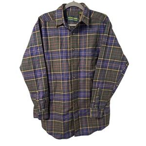 Hazelcreek Clothing Company Blue Plaid Flannel Mens Shirt, Size L NWOT NEW